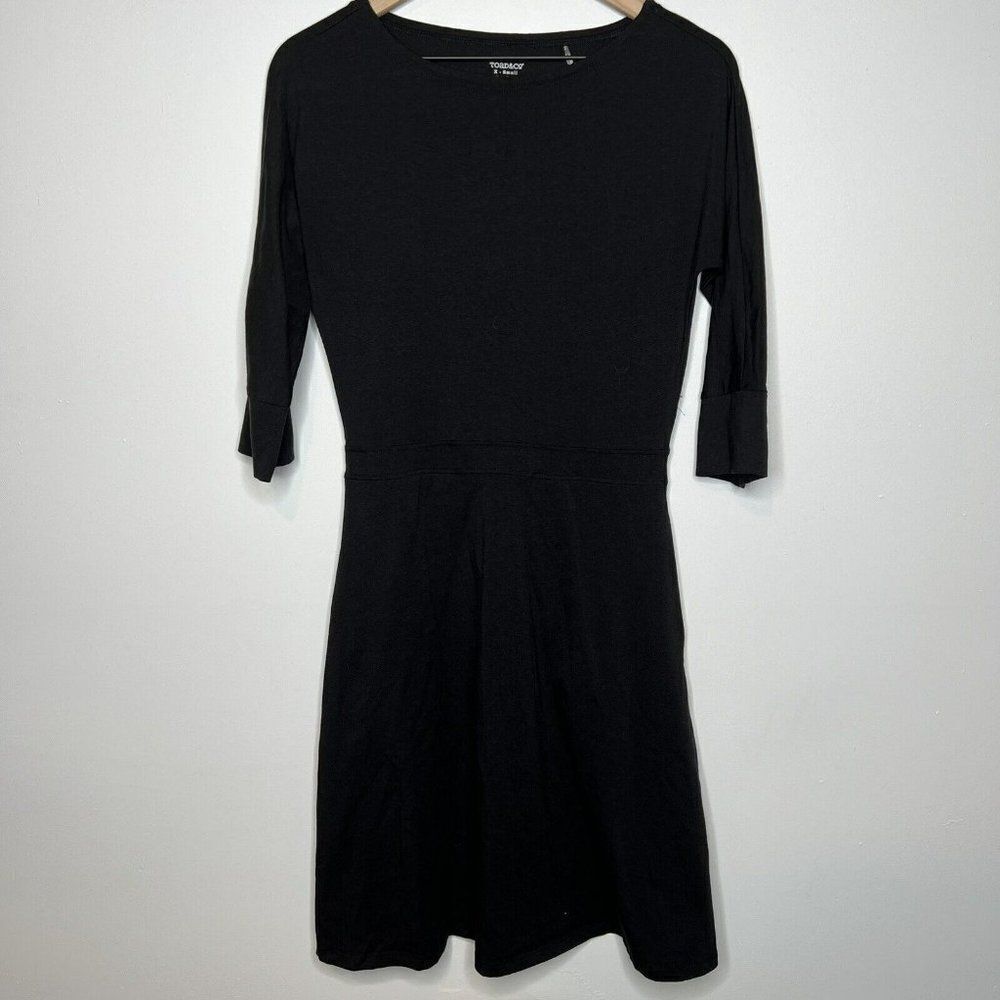 Toad & Co Long Sleeve Dress Size Xsmall Fit Flare With Pockets Organic Cotton